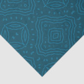 Klassiek blauw ornamentaal geometrisch patroon tissuepapier (Detail)