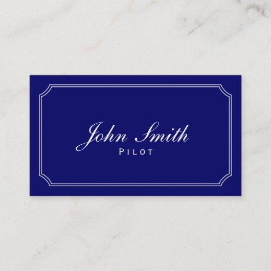 Klassiek blauw Pilot/Aviator-Visitekaartje Visitekaartje (Voorkant)