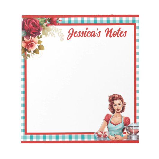 Klassiek Blauw Pin-up Notitieblok (Voorkant)