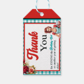 Klassiek Blauw Pinup Verjaardagsfeest Cadeaulabel (Achterkant)