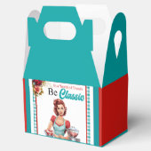 Klassiek blauw pinup vrijgezellenfeest bedankdoosjes (Geopend)