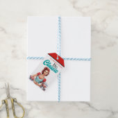 Klassiek blauw pinup vrijgezellenfeest cadeaulabel (Met Touw)