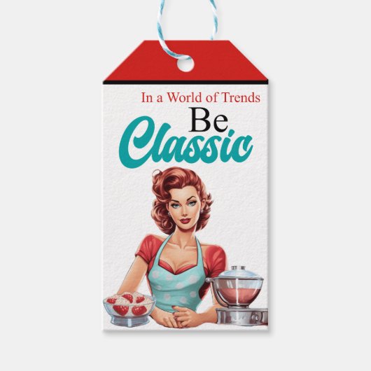 Klassiek blauw pinup vrijgezellenfeest cadeaulabel (Voorkant)