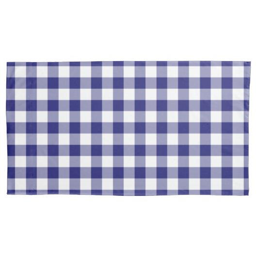 Klassiek blauw Plaid Gingham patroon Kussensloop (Voorkant-Links)