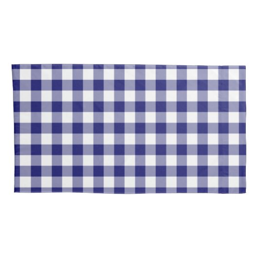Klassiek blauw Plaid Gingham patroon Kussensloop (Achterkant-Rechts)