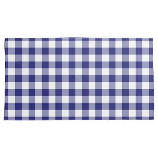 Klassiek blauw Plaid Gingham patroon Kussensloop (Voorkant-Rechts)