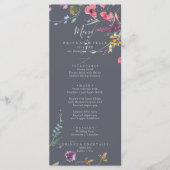 Klassiek blauw plantaardig inwendig menu (Voorkant)