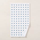 Klassiek blauw poladots patroon op wit bad handdoek (Handdoek)