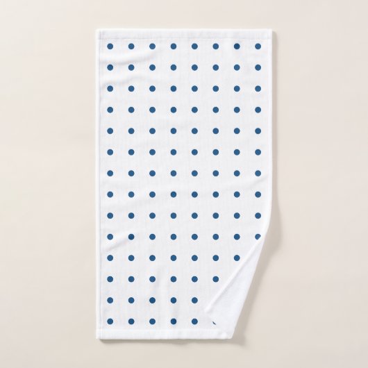 Klassiek blauw poladots patroon op wit bad handdoek (Handdoek)