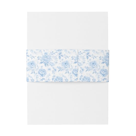 Klassiek blauw porselein bloemenbruiloft uitnodigingen wikkel (Achterkant Voorbeeld)