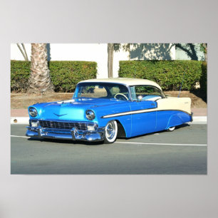 Klassiek blauw poster auto