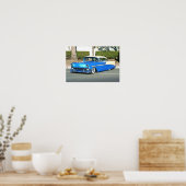 Klassiek blauw poster auto (Keuken)