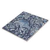 Klassiek blauw  Raccoon Forest Floral Tegeltje (Zijkant)