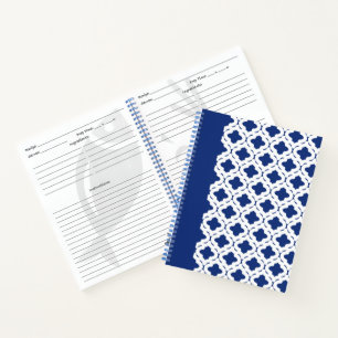 Klassiek blauw receptenboek notitieboek