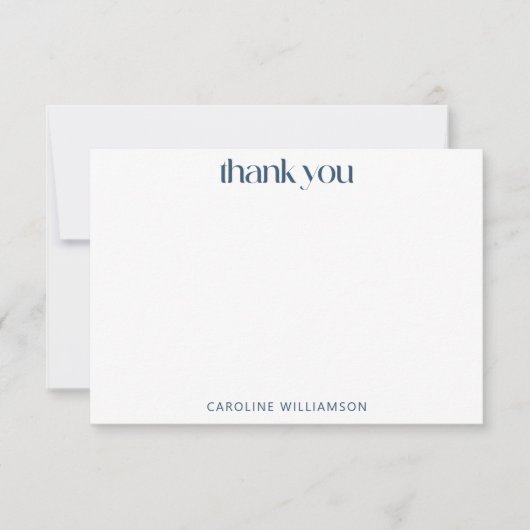 Klassiek blauw Retro Glen Pset Custom Baby shower Bedankkaart (Voorkant)