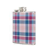 Klassiek blauw rood speldenkpatroon heupfles (Links)