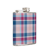 Klassiek blauw rood speldenkpatroon heupfles (Rechts)