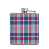 Klassiek blauw rood speldenkpatroon heupfles (Achterkant)