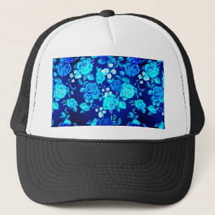Klassiek Blauw Roos Bloemen Patroon-87600 Trucker Pet