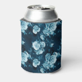 Klassiek blauw Roos patroon Blikjeskoeler (Blikje Achterkant)