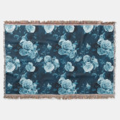 Klassiek blauw Roos patroon Deken (Voorkant)
