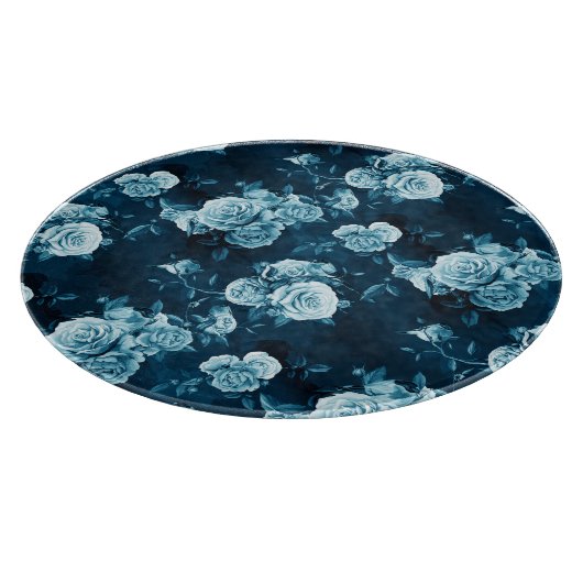 Klassiek blauw Roos patroon Snijplank (Hoek)