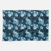 Klassiek blauw Roos patroon Theedoek (Horizontaal)