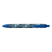 Klassiek blauw Roos patroon Zwarte Inkt Pen (Achterkant)
