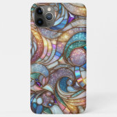 Klassiek Blauw Roze Nep Iriserend Glas Mozaïek Case-Mate iPhone Case (Achterkant)