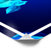 Klassiek Blauw Rozen Bloemen Patroon-87600 Perfect Poster (Hoek)