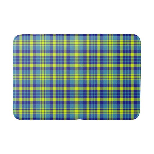 Klassiek Blauw Schotse Ruit Patroon Badmat (Voorkant)