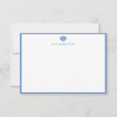 Klassiek blauw Seashell gepersonaliseerd 5x3" brie Notitiekaartje (Voorkant)