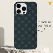 Klassiek Blauw Stippenpatroon Aangepaste Naam Init iPhone Hoesje