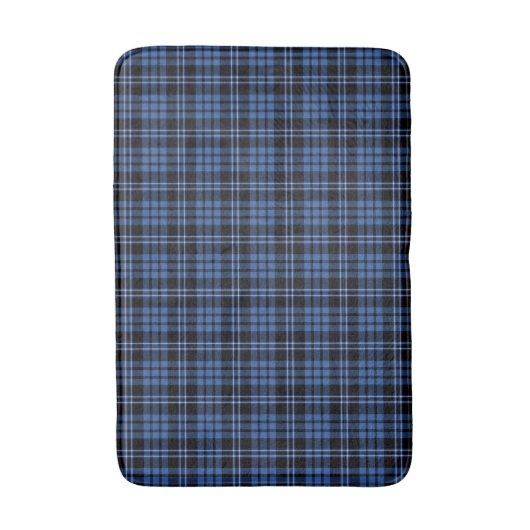 Klassiek Blauw Tartan Plaid Patroon Badmat (Voorkant Verticaal)