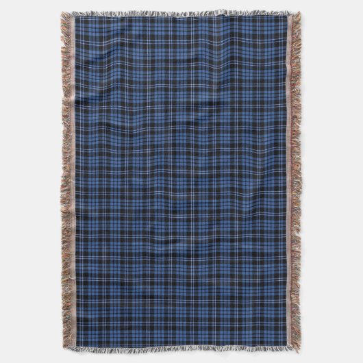 Klassiek Blauw Tartan Plaid Patroon Deken (Voorkant Verticaal)