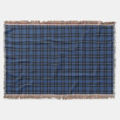 Klassiek Blauw Tartan Plaid Patroon Deken (Voorkant)