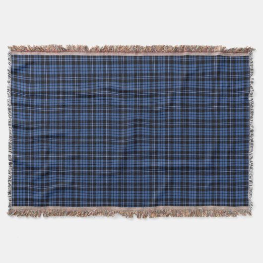 Klassiek Blauw Tartan Plaid Patroon Deken (Voorkant)
