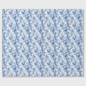 Klassiek Blauw Toile Cadeaupapier (Vlak)