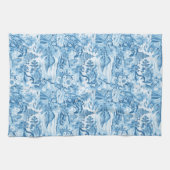 Klassiek Blauw Toile Landschap Theedoek (Horizontaal)