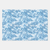 Klassiek blauw toiletlandschap inpakpapier vel (Voorkant)