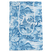 Klassiek blauw toiletlandschap medium cadeauzakje (Achterkant)