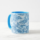 Klassiek blauw toiletlandschap mok (Voorkant links)