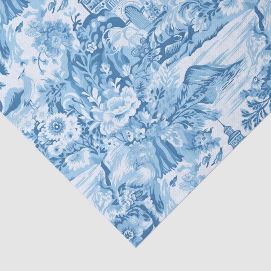 Klassiek blauw toiletlandschap tissuepapier (Detail)