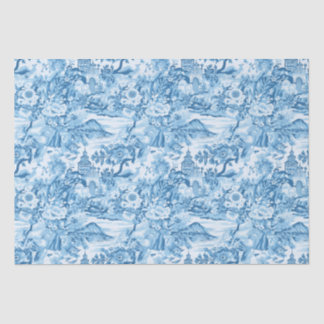 Klassiek blauw toiletlandschap tissuepapier