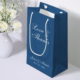 Klassiek Blauw Trouwen Liefde en Dank Eenvoudig Sc Klein Cadeauzakje