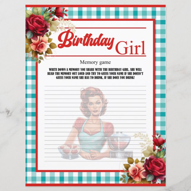 Klassiek Blauw Verjaardags Geheugen Spel (Voorkant)