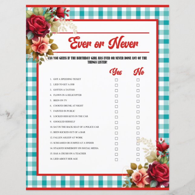 Klassiek Blauw Verjaardagsfeestje Ever or Never sp (Voorkant)