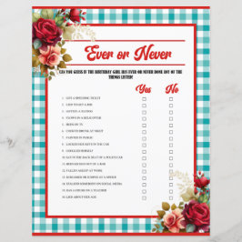 Klassiek Blauw Verjaardagsfeestje Ever or Never sp