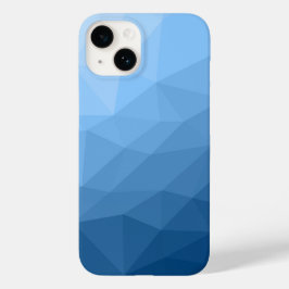 Klassiek blauw verloop geometrisch mesh-patroon Case-Mate iPhone 14 hoesje