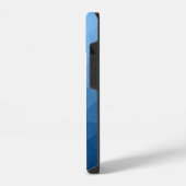 Klassiek blauw verloop geometrisch meshpatroon iPhone hoesje (Linkerkant)